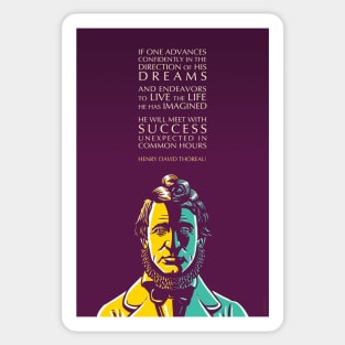 Henry David Thoreau Inspirational Quote: In the Direction of His Dreams Sticker